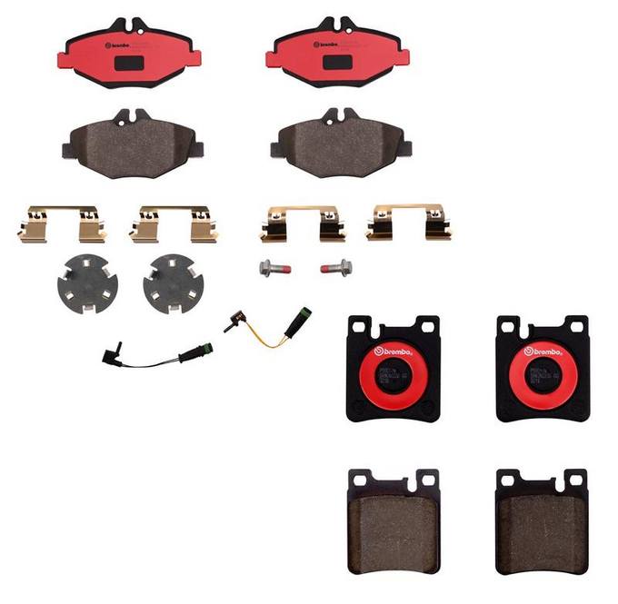 Mercedes Brakes Kit - Brembo Pads Front and Rear (Ceramic) 004420932041 - Brembo 3023748KIT